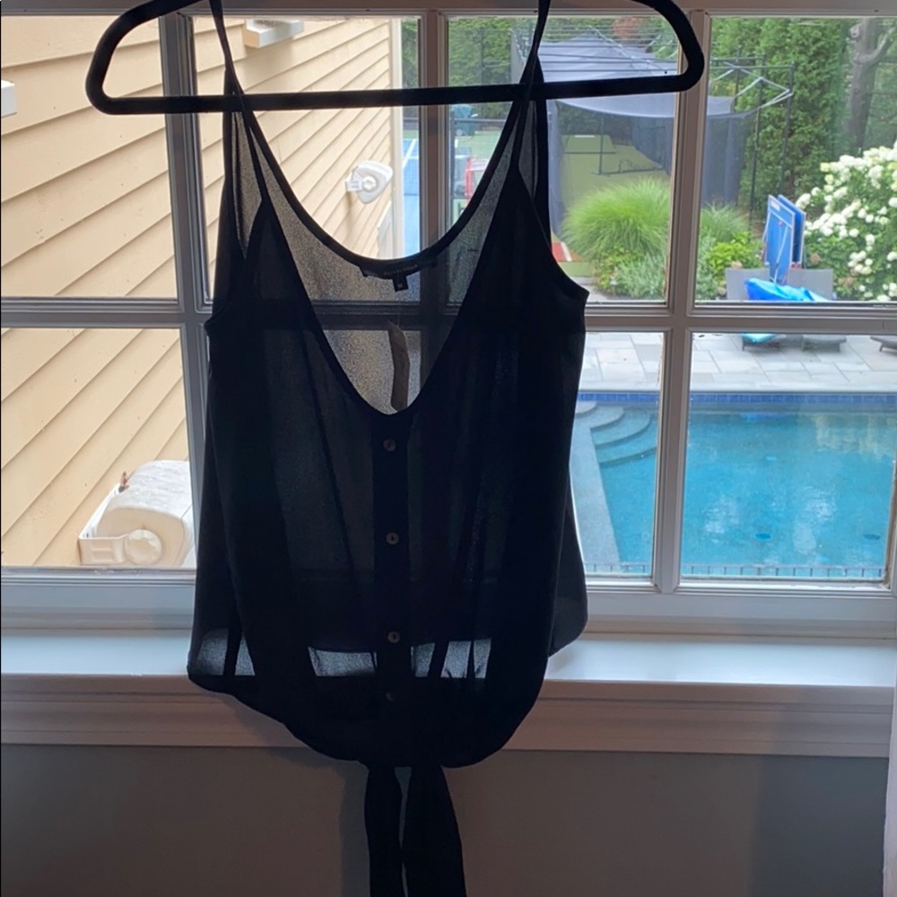 NEW WITH TAGS black tank top with tie in front